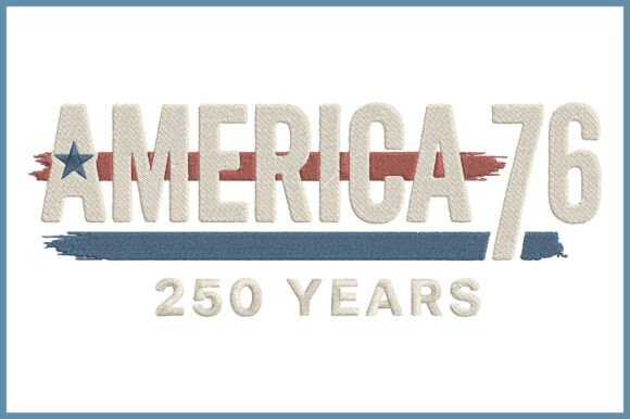 America 76 Embroidery Design