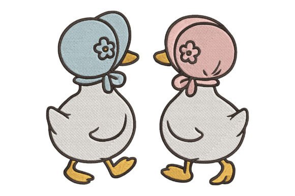 Cute Duck Bonnet Embroidery Design