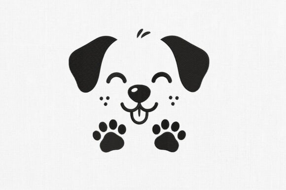 Cute Puppy Face Embroidery Design