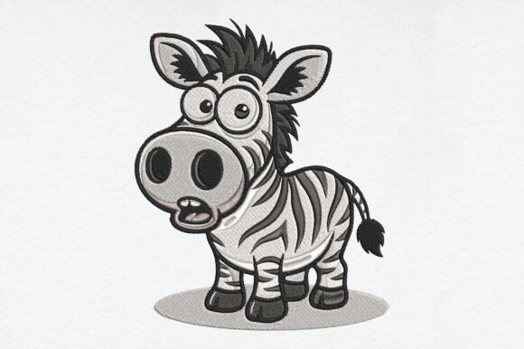 Cute Zebra Embroidery