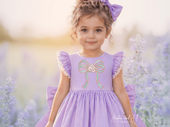 Floral Coquette Bow Embroidery Design