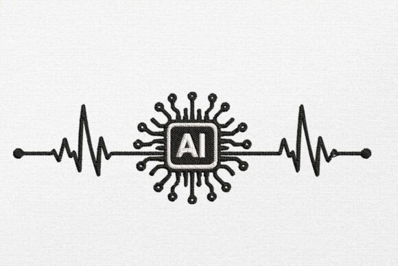 Heartbeat Ai Embroidery Design