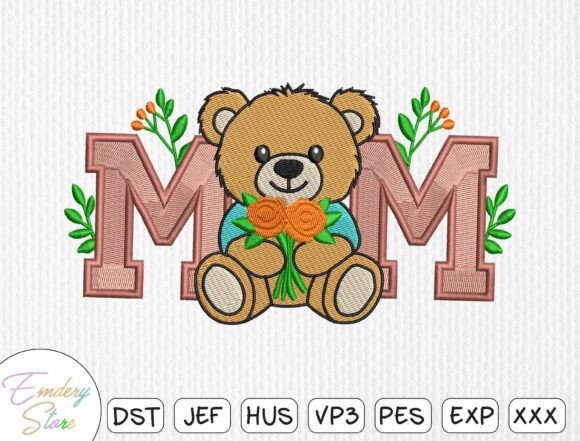 Mother’s Day Flowers Embroidery Design