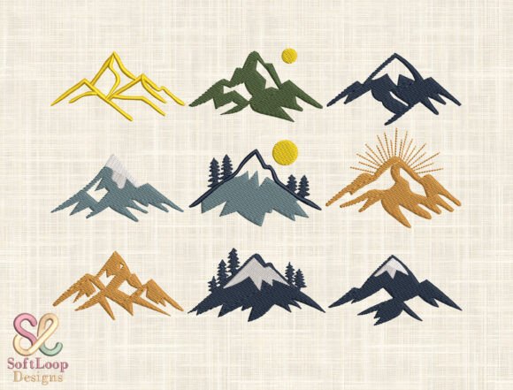 Mountain Peaks Bundle Embroidery Design