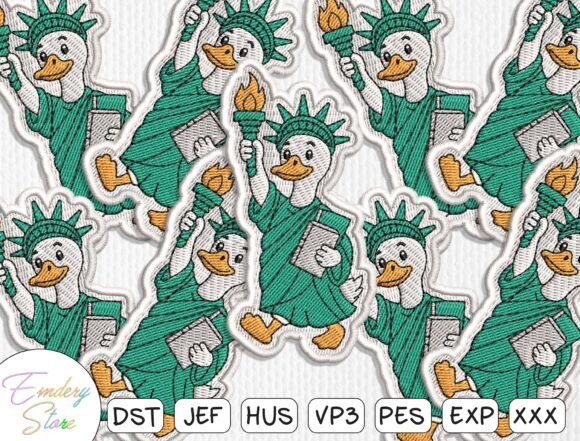 Patriotic Duck Embroidery Design