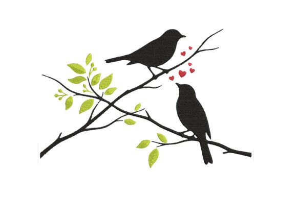 Peaceful Birds in Tree Embroidery Design