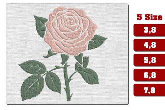 Pink Rose Machine Embroidery Design
