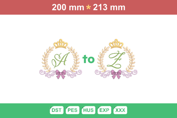 Royal Crown Monogram a-Z Embroidery Set