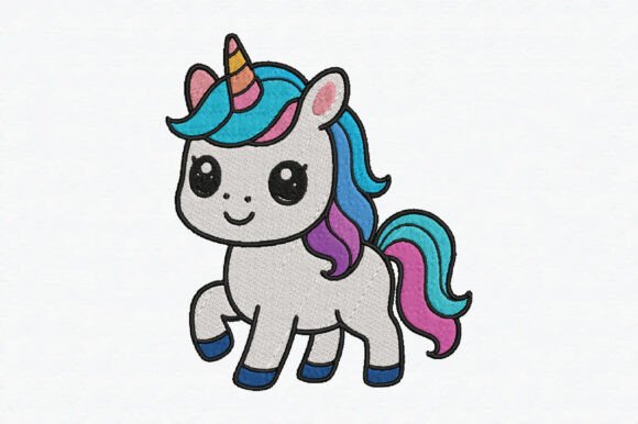 Sleepy Unicorn Embroidery Design
