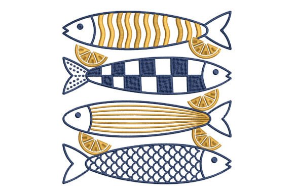 Summer Fish Embroidery Design