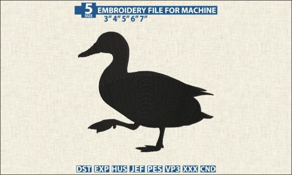 Walking Duck Animal Embroidery