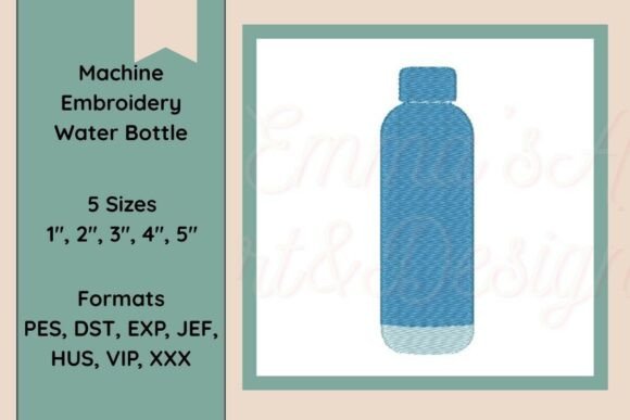Water Bottle Machine Embroidery Design